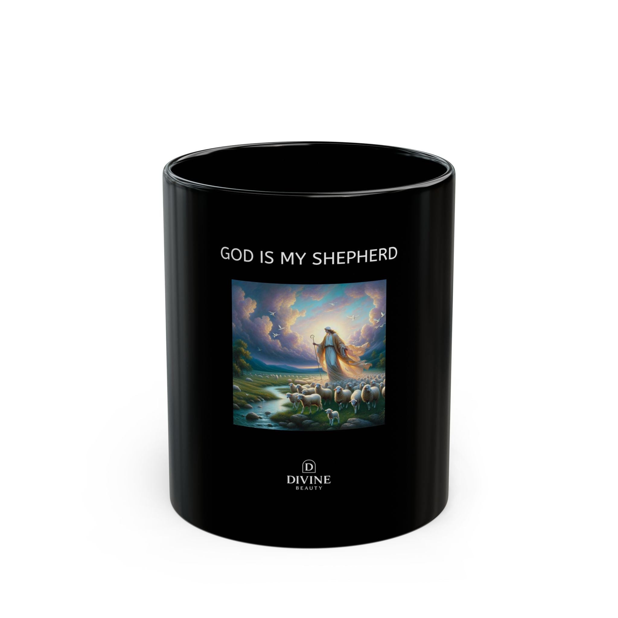 God Is My Shepherd Black Mug - Inspirational Ceramic Coffee Cup, Faith-Based Gift, Religion Decor, Perfect for Church Events, [...]
