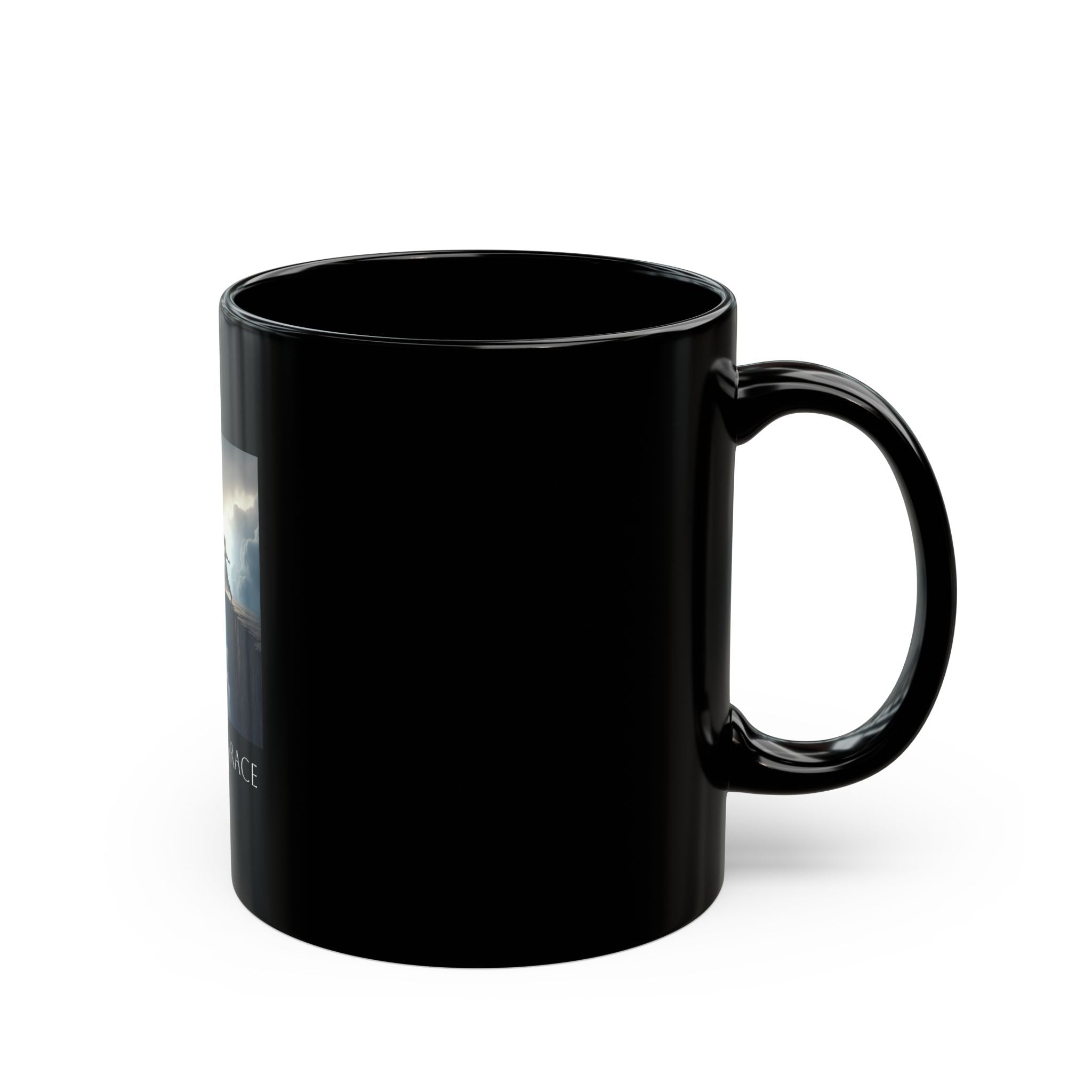 Inspirational Black Mug - Saved By Grace, Motivational Coffee Cup, Gift for Friends, Spiritual Home Decor, Encouragement Mug, Bible Verse