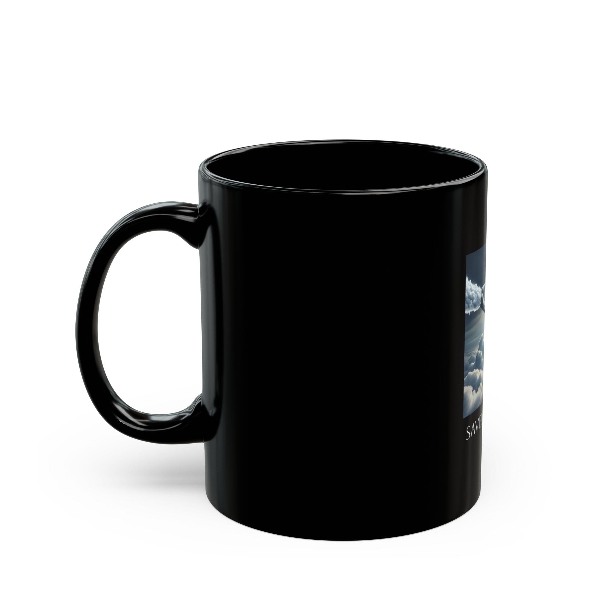 Inspirational Black Mug - Saved By Grace, Motivational Coffee Cup, Gift for Friends, Spiritual Home Decor, Encouragement Mug, Bible Verse