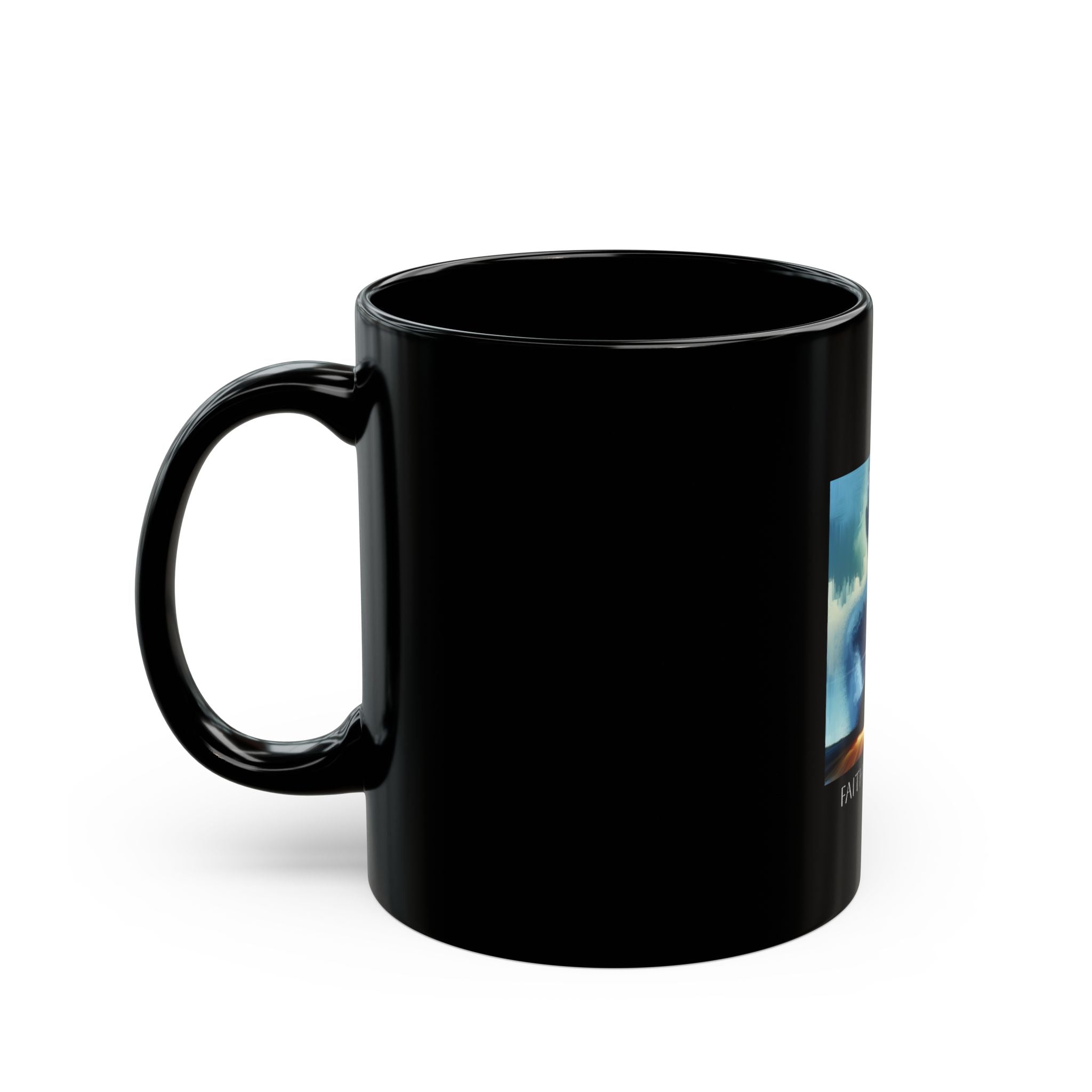 Inspirational Black Mug - Faith Over Fear Coffee Cup, Motivational Gift, Spiritual Decor, Self-Love Mug, Daily Affirmation Drinkware